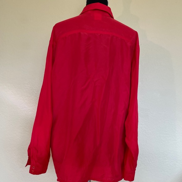 Vintage Red Eatons Button Up Blouse with Pockets Size M/L - Picture 9 of 10